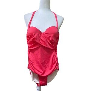 Merona raspberry red sweetheart neckline one-piece swimsuit Size Small S